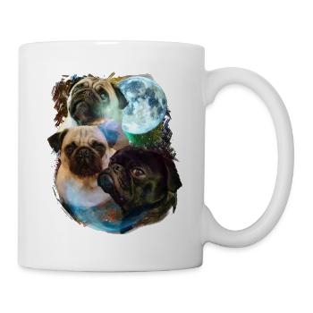 3 Moon Pug Dog Lover Cool Animal Pet Novelty Pun - Mug - white - Right