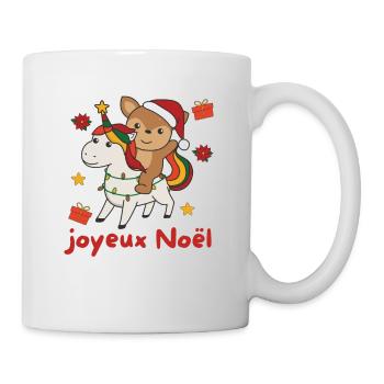 Weihnachts Einhorn Reh frohe Weihnachten Einhorn - Tasse - Weiß - Rechts
