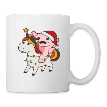 Noël Axolotl Joyeux Noël Licorne - Mug blanc - blanc - Droite