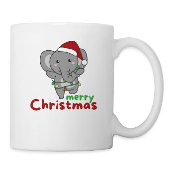 Éléphant Joyeux Noël Éléphants d’hiver - Mug blanc - blanc - Droite