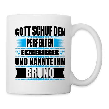 Erzgebirge Mann Namen Sachsen Bruno - Tasse - Weiß - Rechts