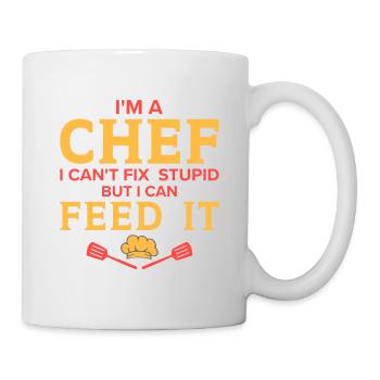 Küchenchef Spruch Geschenk Lustig Koch - Tasse - Weiß - Rechts