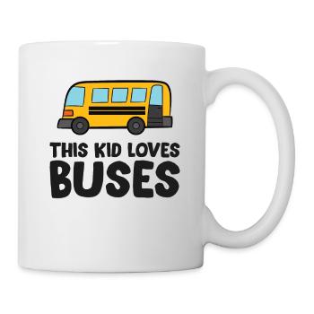 Cet enfant adore les bus - Mug blanc - blanc - Droite