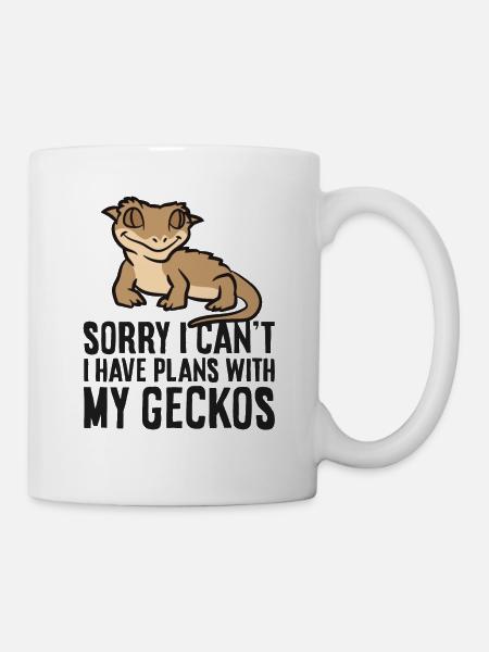 Sorry I Can't I Have Plans With My Crested Geckos - Mug - white