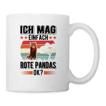 Ich mag einfach Rote Pandas - Tasse - Weiß - Rechts