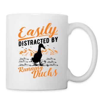 Easily distracted by Running Ducks Laufente - Mug - white - Right