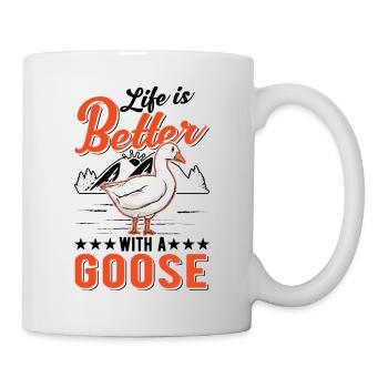 La vie est meilleure avec une oie reproductrice d’oies - Mug blanc - blanc - Droite