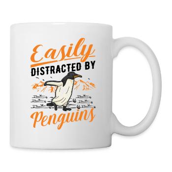Easily distracted by Penguins Pinguin - Tasse - Weiß - Rechts
