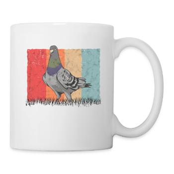 Taube Retro Taubenzüchter Vintage - Tasse - Weiß - Rechts