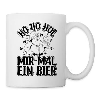 Weihnachten - Ho Ho Hol Mir Mal Ein Bier Weihnacht - Tasse - Weiß - Rechts
