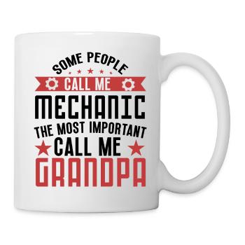 Some people call me mechanic grandpa car mechanic - Mug blanc - blanc - Droite