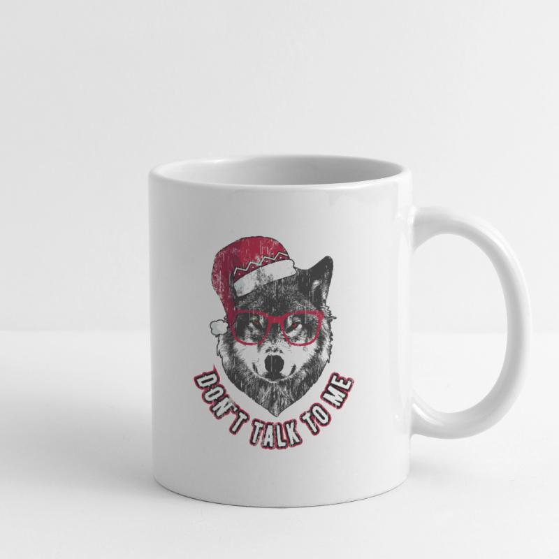 Sprich nicht mit mir - Grumpy Christmas Wolf Tasse