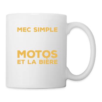 Je Suis Un Mec Simple J'aime Les Moto Et La Bière - Mug blanc - blanc - Droite