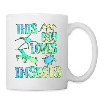 Ce garçon aime les insectes - Mug blanc - blanc - Droite