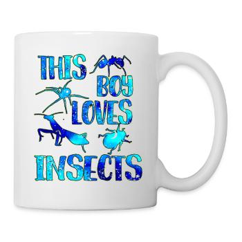 Ce garçon aime les insectes - Mug blanc - blanc - Droite