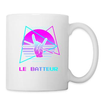 Retro Le Batteur Batterie - Mug blanc - blanc - Droite