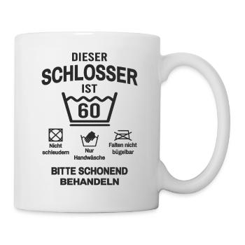 60. Geburtstag Schlosser Lustig 60 Jahre - Tasse - Weiß - Rechts