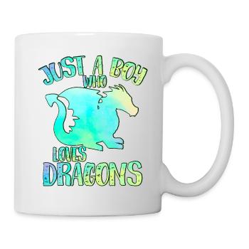 Just a boy who loves dragons - Mug - white - Right