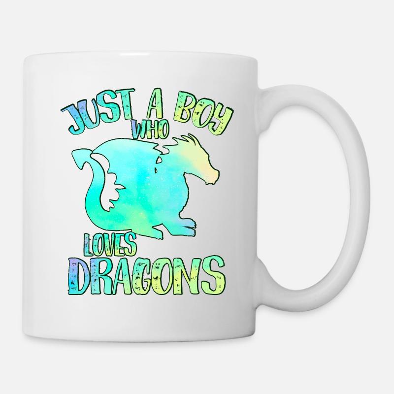 Just a boy who loves dragons - Mug - white