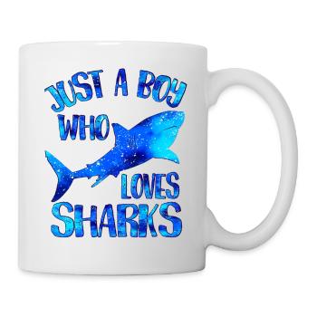 Juste un garçon qui aime les requins - Mug blanc - blanc - Droite