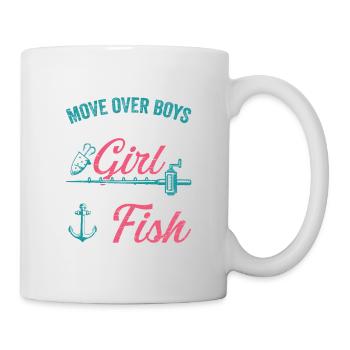 Fishing Girls Rod Fisher Fish Fisherman Fishing - Mug - white - Right