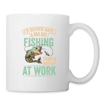 Ich Würde Lieber Angelrute Fisher Fish Fisherman - Tasse - Weiß - Rechts