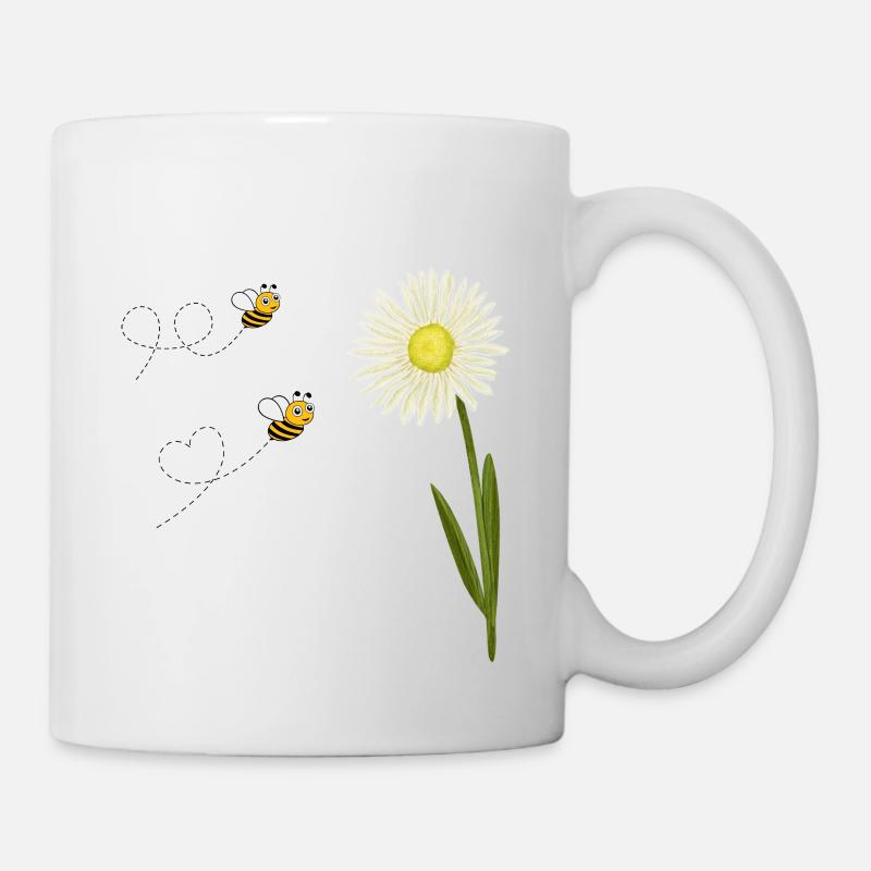 two little and cute bees - Mug - white
