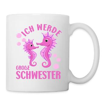 Bald Große Schwester Seepferdchen Geschwister - Tasse - Weiß - Rechts