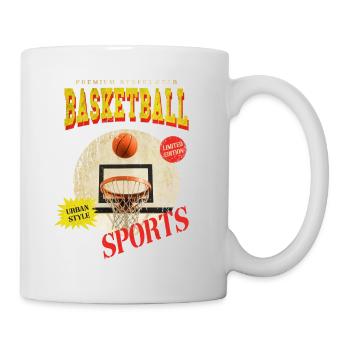 Basketball Basketballer Korb Dunking Sport Vintage - Tasse - Weiß - Rechts