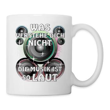 HAUT-PARLEURS LA MUSIQUE EST SI FORTE - Mug blanc - blanc - Droite