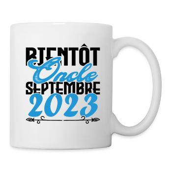 Annonce grossesse. bientôt Oncle Septembre 2023. - Mug blanc - blanc - Droite