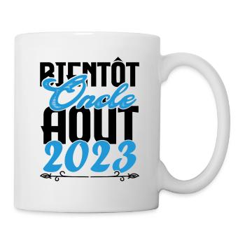 Cadeau Annonce grossesse. bientôt Oncle Aout 2023. - Mug blanc - blanc - Droite