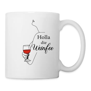 Weißwein Rotwein JGA Vino Wein - Holla die Weinfee - Tasse - Weiß - Rechts