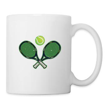 Tennisspieler Trainer Papa Mama Ich werde immer - Tasse - Weiß - Rechts