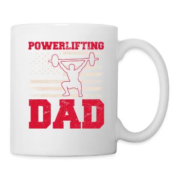 Powerlifting Dad Weightlifting Father Workout Amer - Mug - white - Right