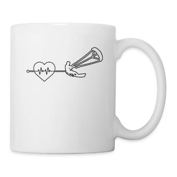 Kite surfen Herzschlag - Tasse - Weiß - Rechts