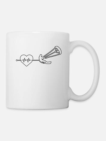 Kite surfen Herzschlag - Tasse - Weiß