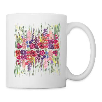 Bunte Wildblumen - Tasse - Weiß - Rechts