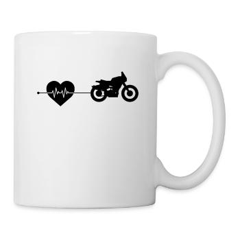 Motorrad Herzschlag - Tasse - Weiß - Rechts
