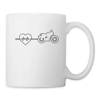 Motorrad Herzschlag - Tasse - Weiß - Rechts