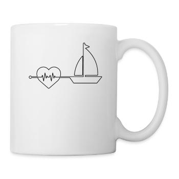 Segeln Herzschlag - Tasse - Weiß - Rechts