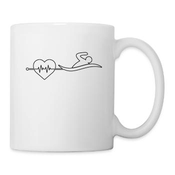 Schwimmen Herzschlag - Tasse - Weiß - Rechts