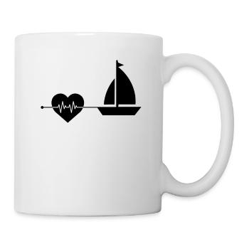 Segeln Herzschlag - Tasse - Weiß - Rechts