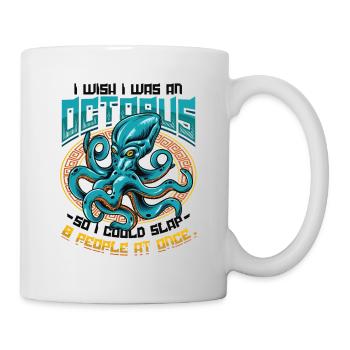 slap 8 people at once octopi funny octopus - Mug - white - Right