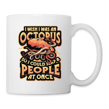 slap 8 people at once octopi funny octopus - Mug - white - Right