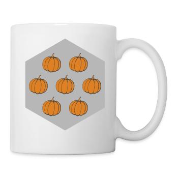 Halloween Thema Süße Kürbisse Hexagon Kaffee - Tasse - Weiß - Rechts