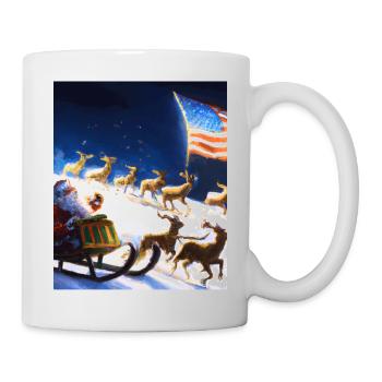 Père Noël américain avec - Mug blanc - blanc - Droite