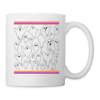 Halloween Thema Nette Geister Kaffee Liebhaber Tasse Geschenk - Tasse - Weiß - Rechts