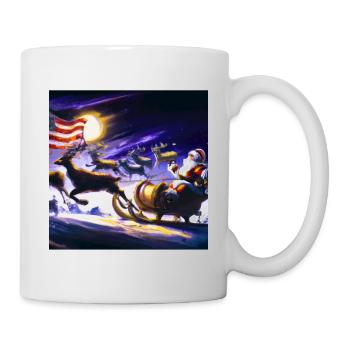 Père Noël américain avec - Mug blanc - blanc - Droite