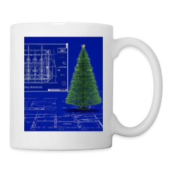 Christmas Christmas Tree Schematic Blueprint - Mug - white - Right